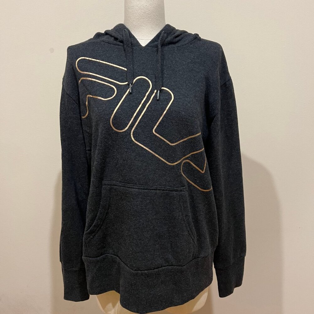 FILA Women Pull Over Black Hoodie Size M